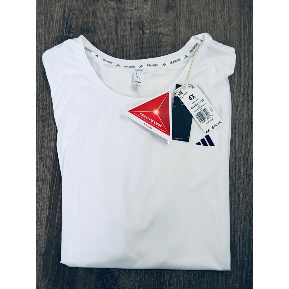 Adidas WTR D4T T PSB White Training T-Shirt Women 4X IY1775 NWT Smudge